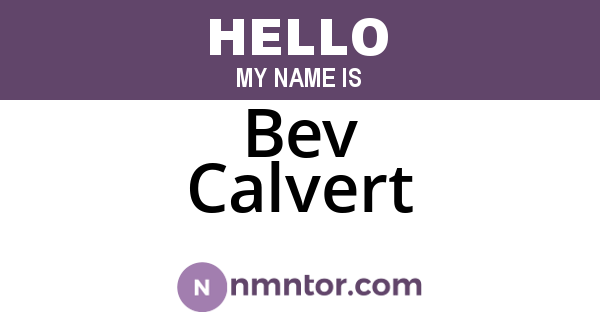 Bev Calvert