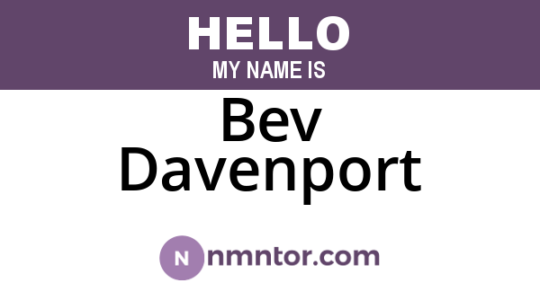 Bev Davenport