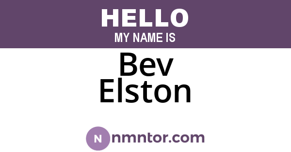 Bev Elston