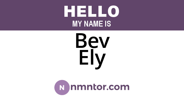 Bev Ely