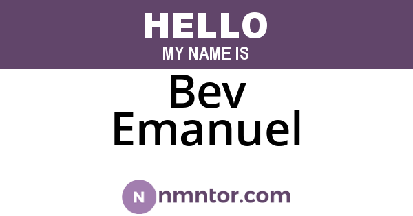Bev Emanuel