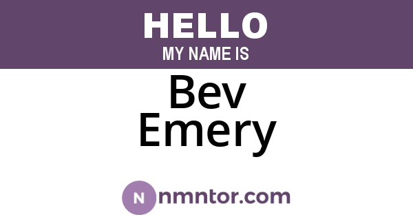 Bev Emery