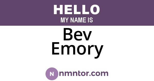 Bev Emory