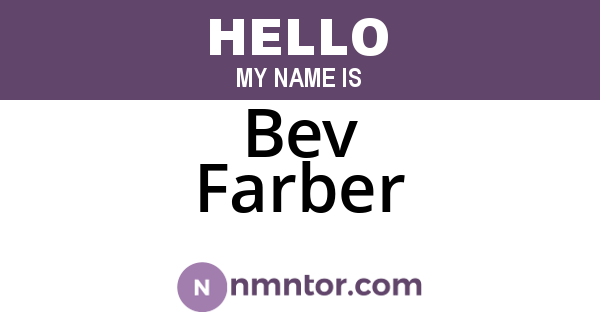 Bev Farber