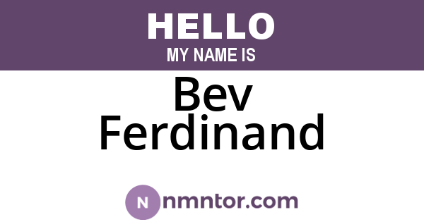 Bev Ferdinand