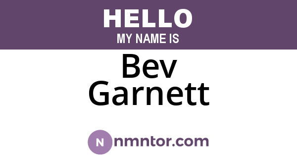 Bev Garnett