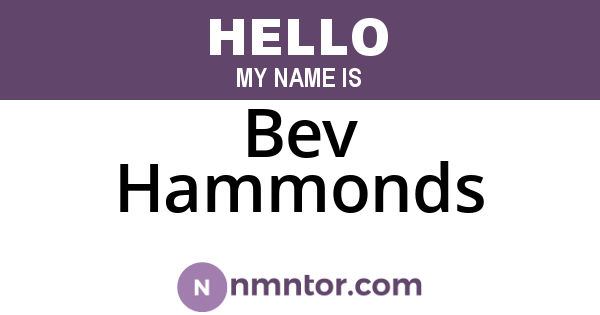 Bev Hammonds