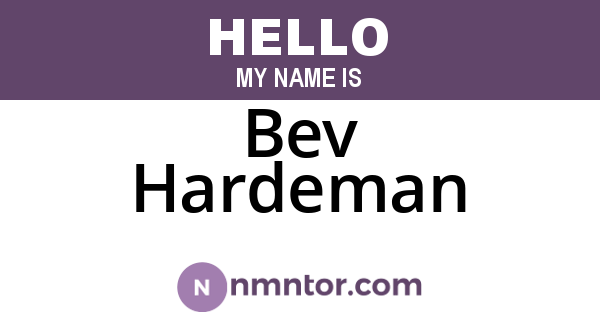 Bev Hardeman