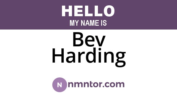 Bev Harding