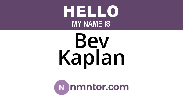 Bev Kaplan