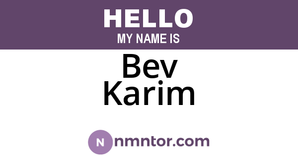 Bev Karim