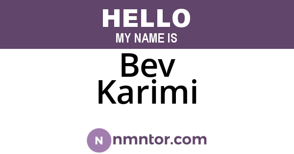 Bev Karimi