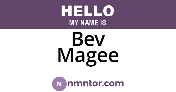 Bev Magee