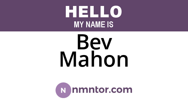 Bev Mahon