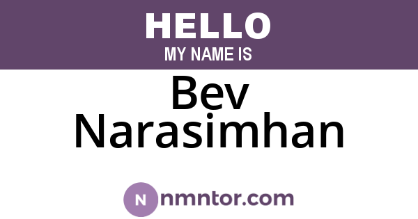 Bev Narasimhan