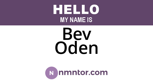 Bev Oden
