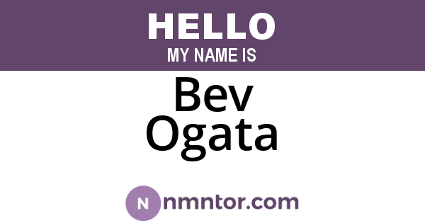 Bev Ogata