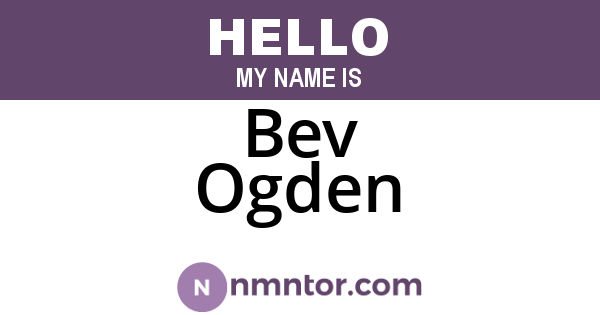 Bev Ogden