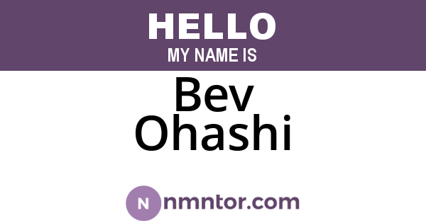 Bev Ohashi