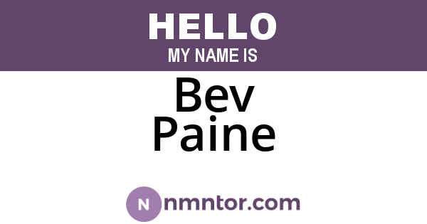 Bev Paine