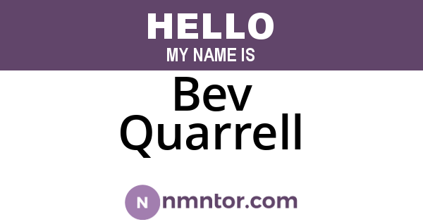 Bev Quarrell