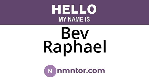 Bev Raphael