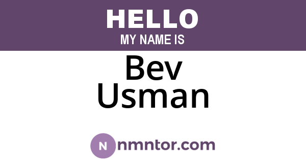 Bev Usman