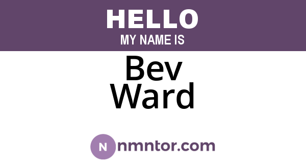 Bev Ward