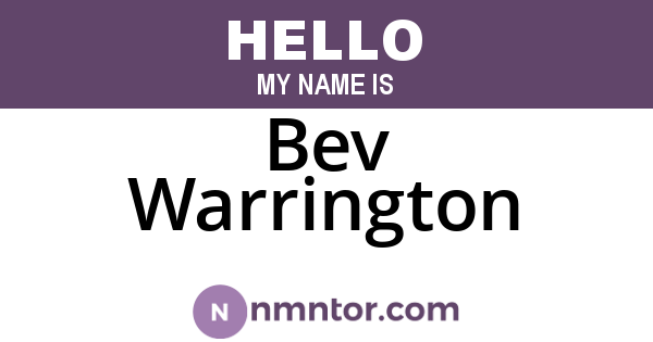 Bev Warrington