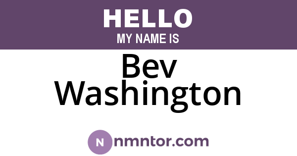 Bev Washington