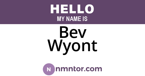 Bev Wyont