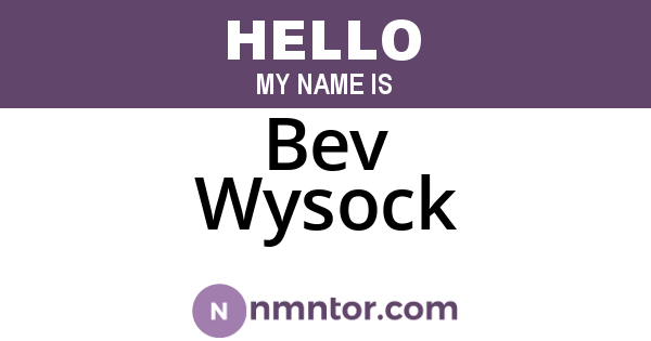 Bev Wysock