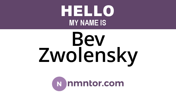 Bev Zwolensky