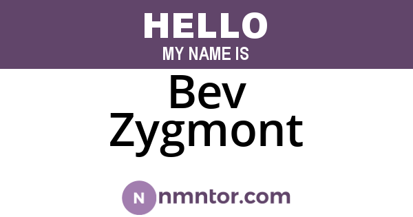 Bev Zygmont