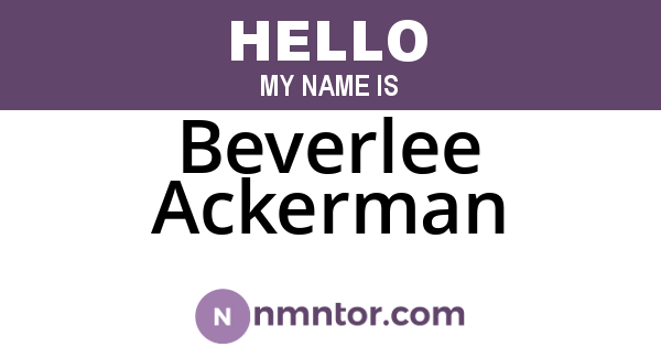 Beverlee Ackerman