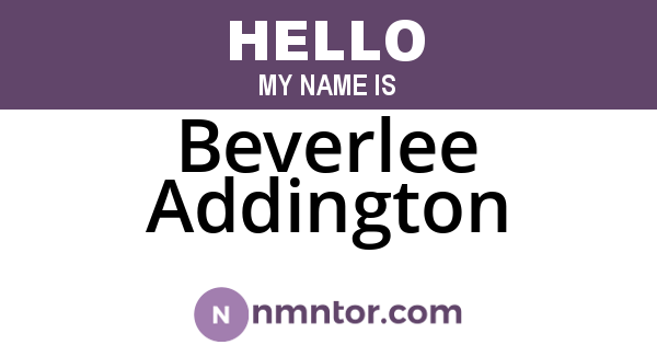 Beverlee Addington