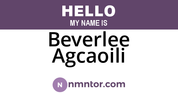 Beverlee Agcaoili