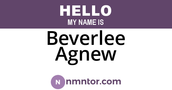 Beverlee Agnew