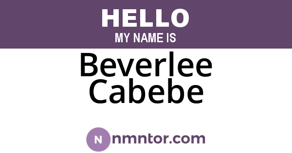 Beverlee Cabebe