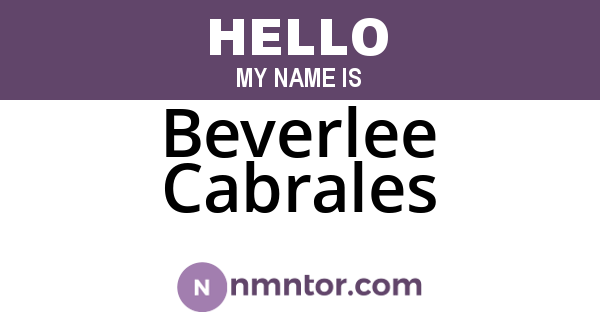 Beverlee Cabrales