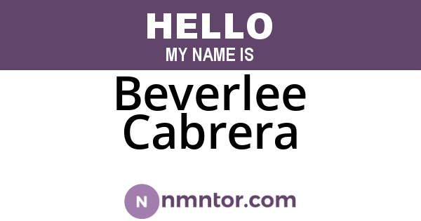 Beverlee Cabrera