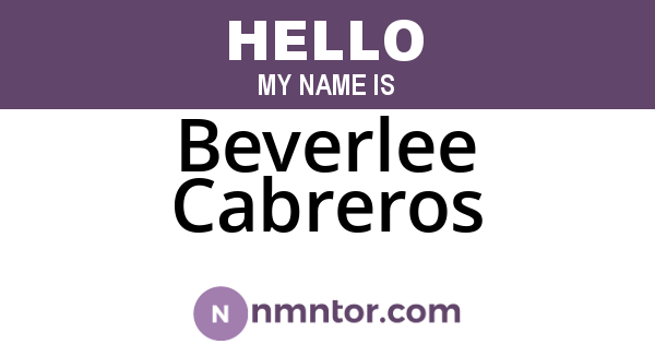 Beverlee Cabreros