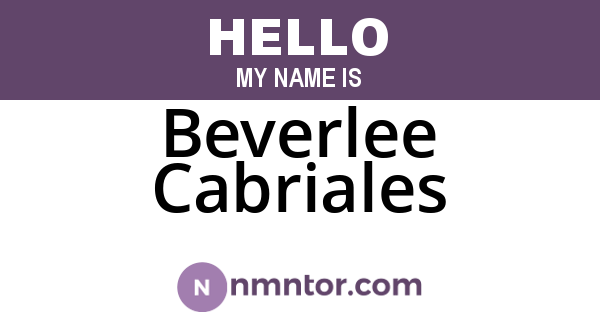 Beverlee Cabriales