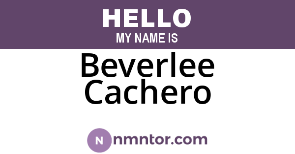 Beverlee Cachero