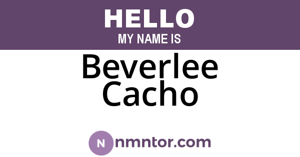 Beverlee Cacho