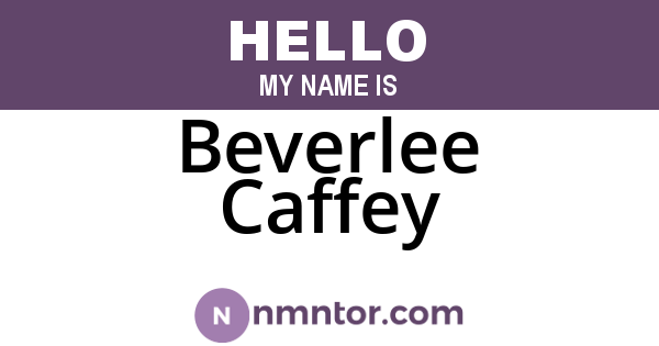 Beverlee Caffey