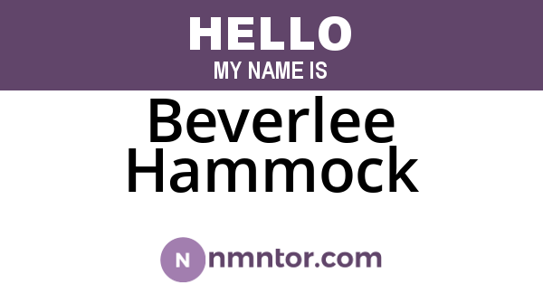 Beverlee Hammock