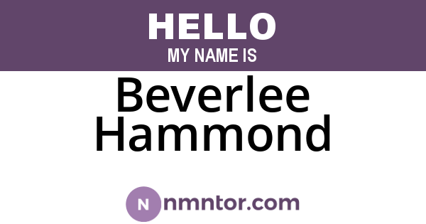 Beverlee Hammond