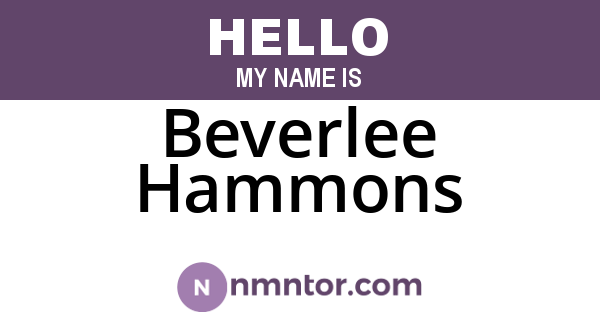 Beverlee Hammons