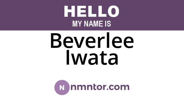 Beverlee Iwata